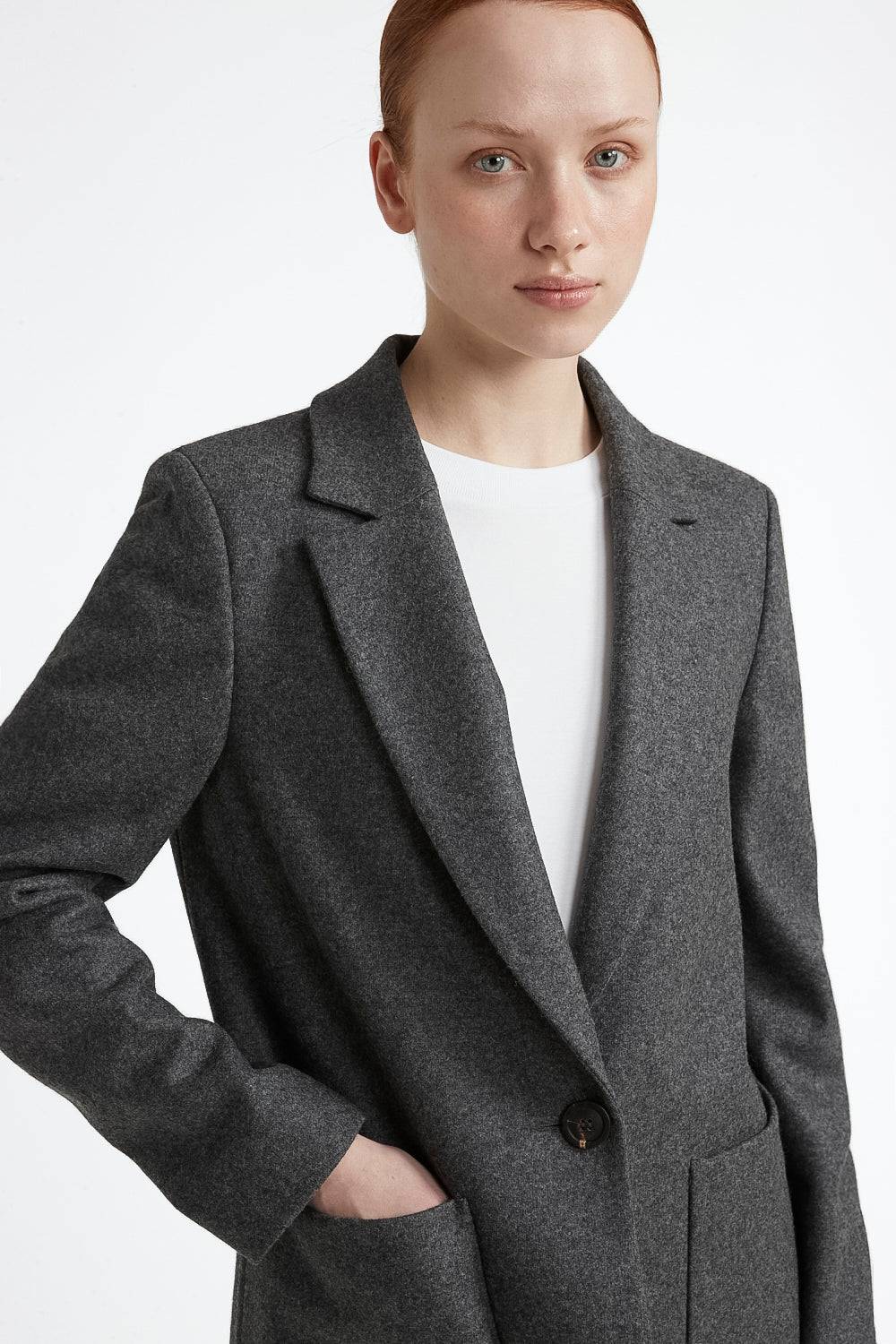 Peserico Blazer monopetto in jersey garzato misto lana Vendita