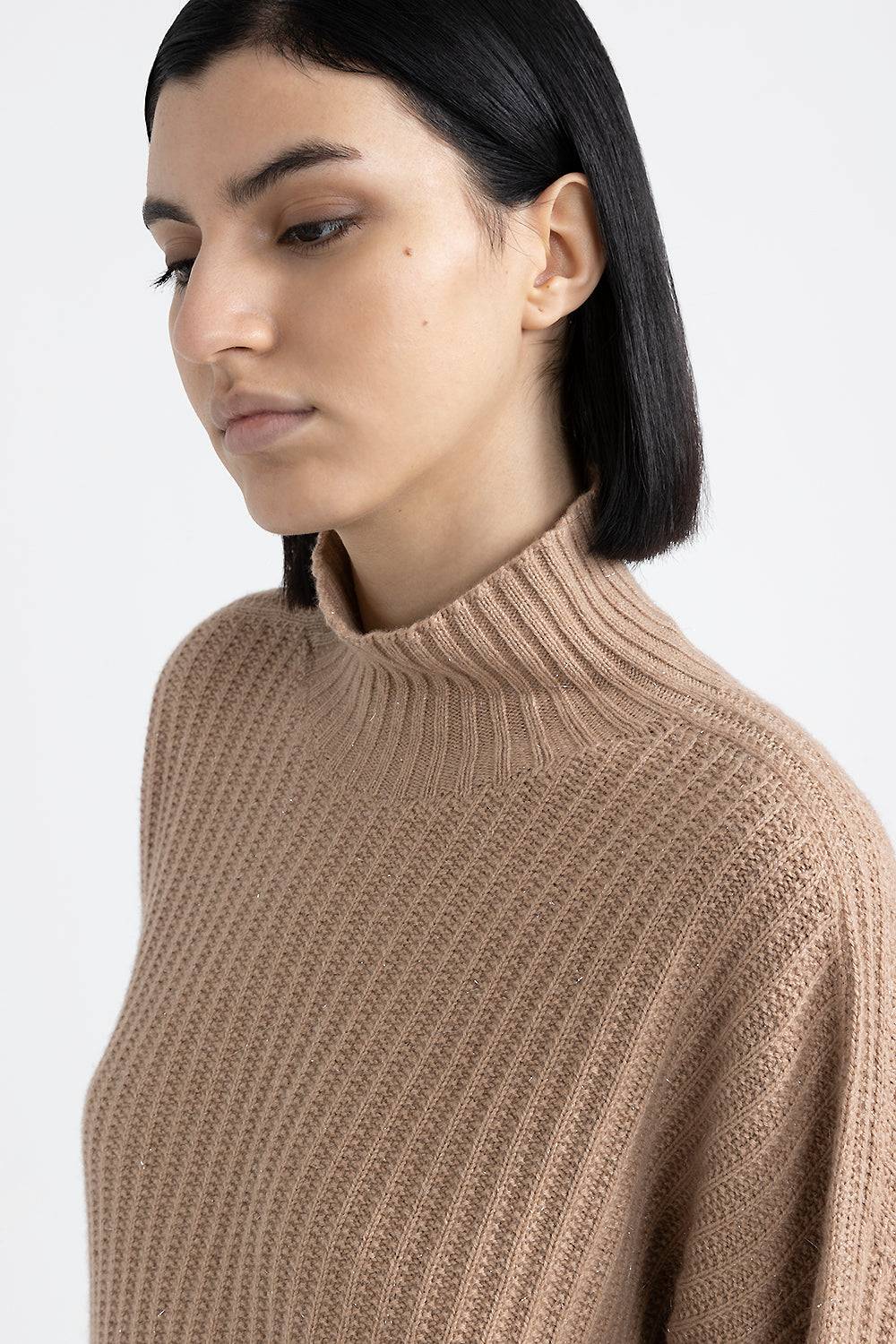Peserico Maglia con collo a lupetto in lana, seta e cashmere con lurex Promozione Limitata