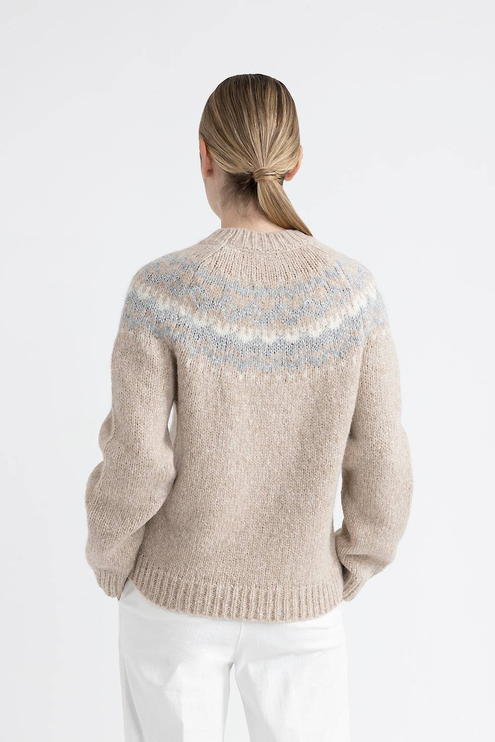 Peserico Maglia jacquard in lana e alpaca con micropaillettes Fino Al -60%