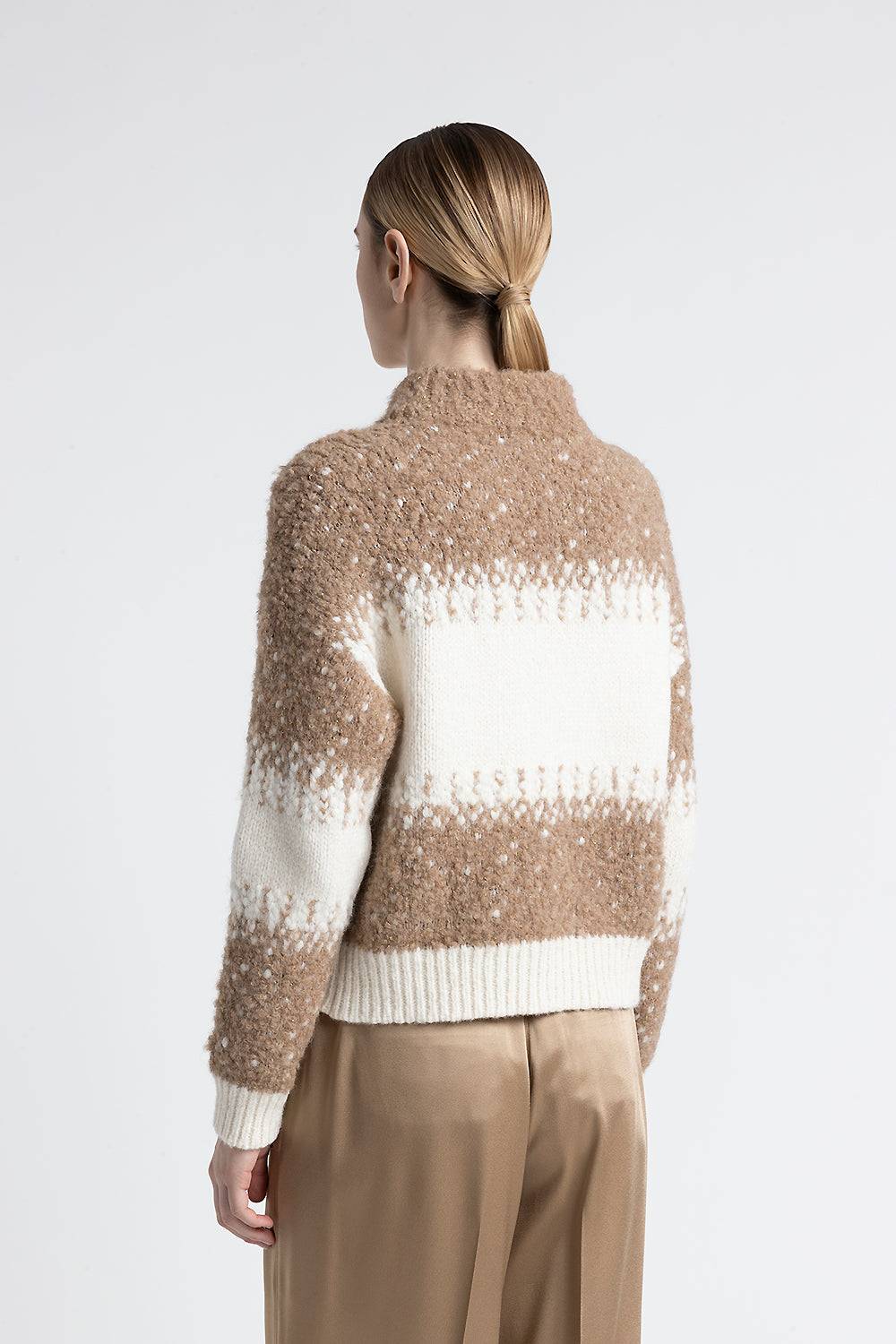 Peserico Maglia girocollo in alpaca, lana e paillettes Sottocosto