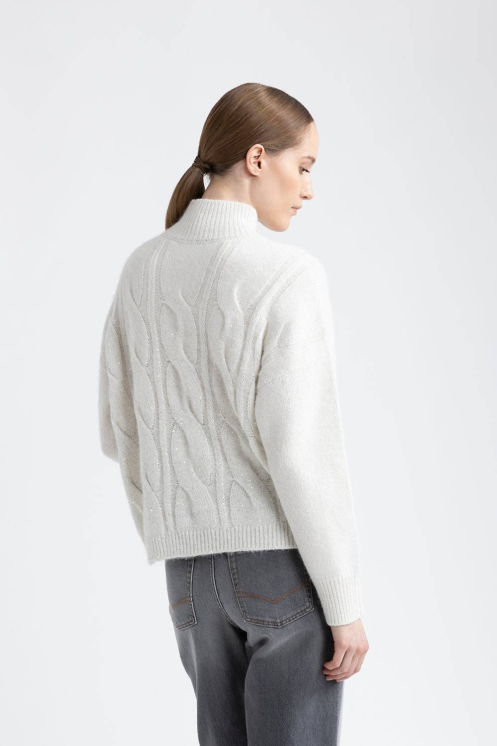 Peserico Maglia a coste e trecce in lana, seta, cashmere Sconto
