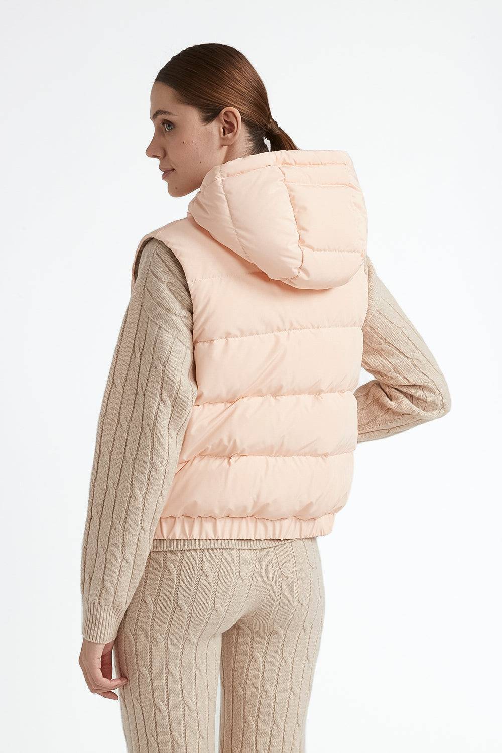 Peserico Gilet corto con cappuccio in piuma d'oca Outlet