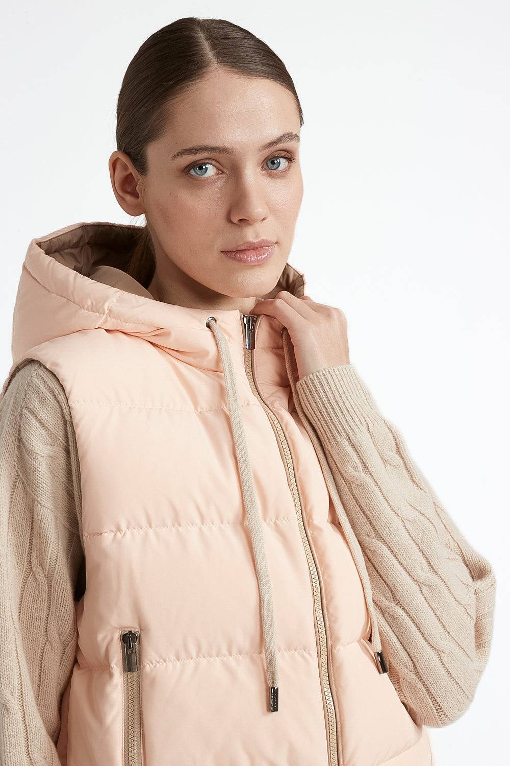 Peserico Gilet corto con cappuccio in piuma d'oca Outlet