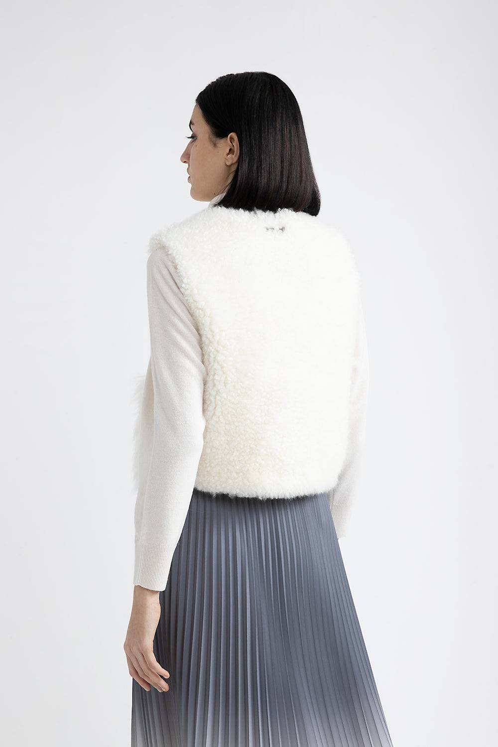 Peserico Gilet in vero pelo di capra cashmere Saldi