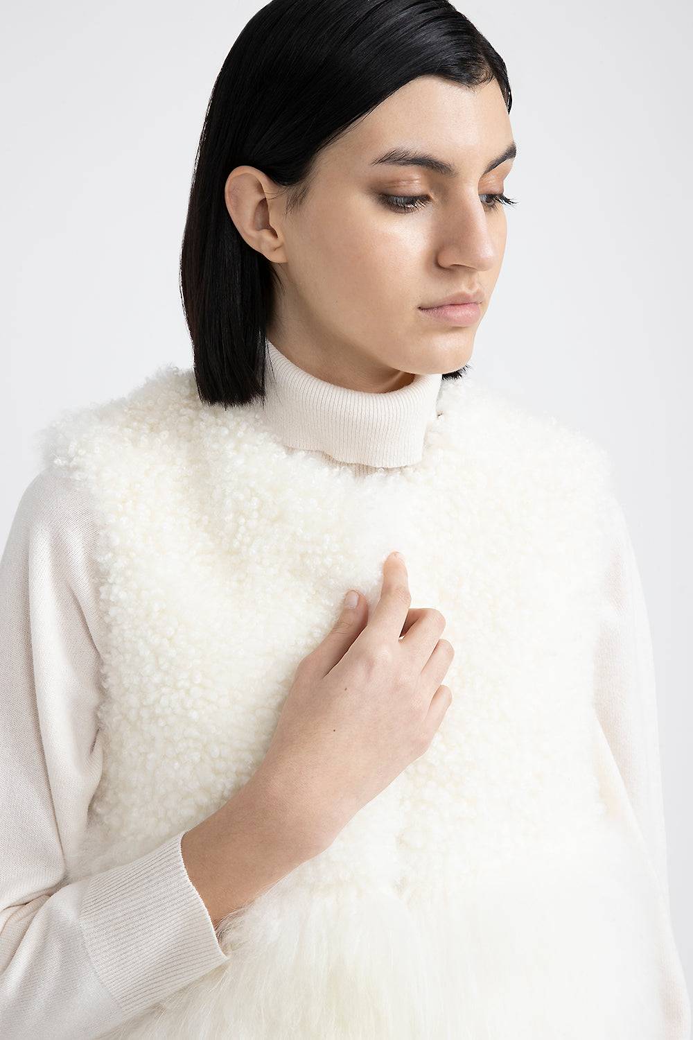Peserico Gilet in vero pelo di capra cashmere Saldi