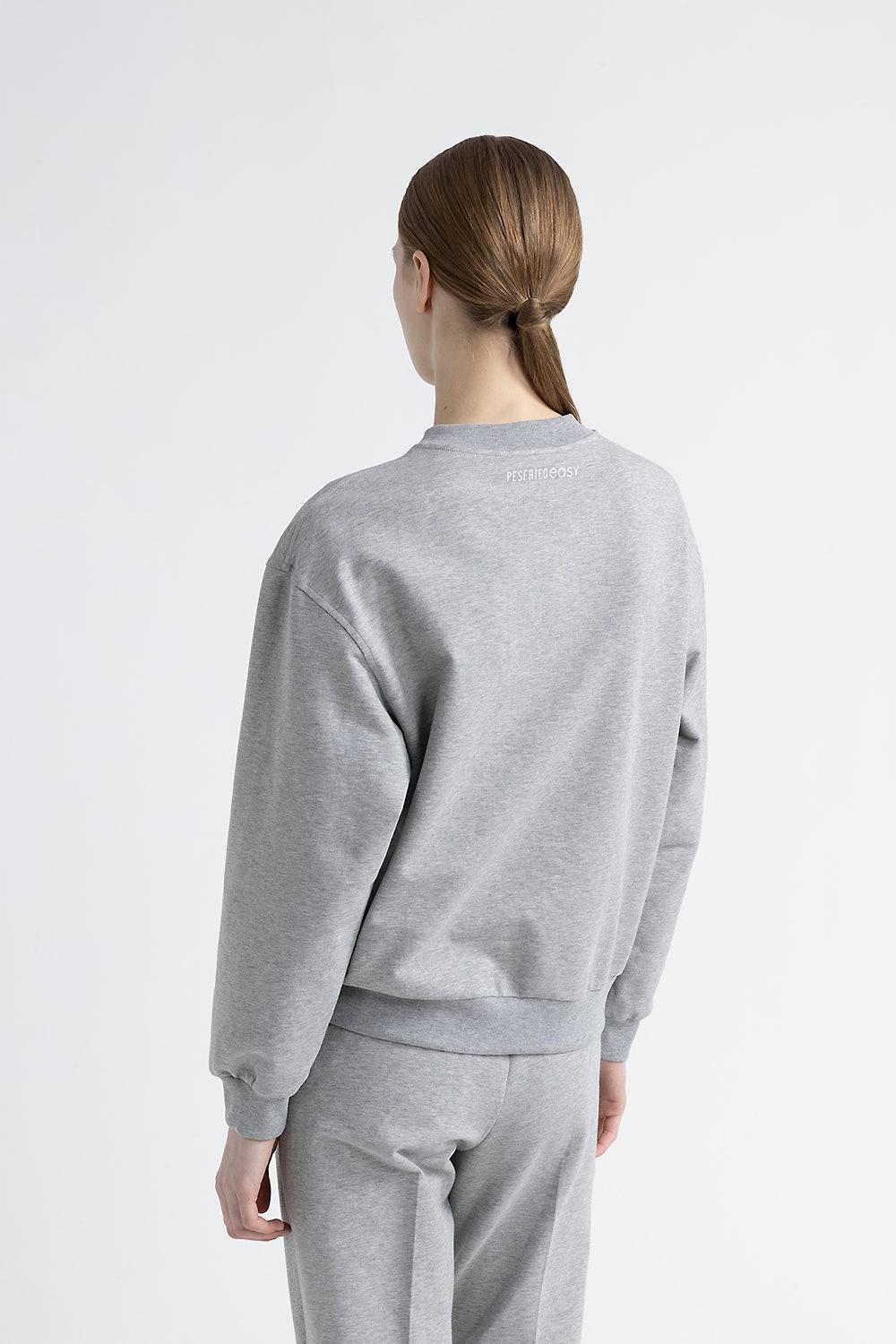 Peserico Felpa girocollo in cotone stretch smerigliato Nuovo