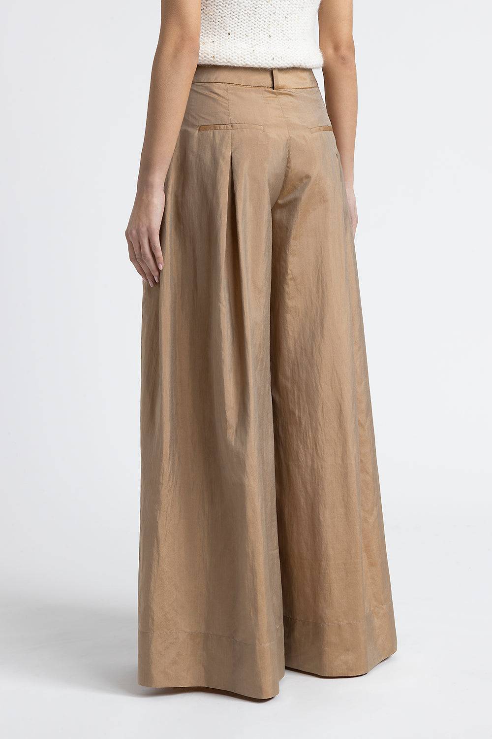 Peserico Pantalone ampio in leggera tela misto seta Spedizione Gratuita