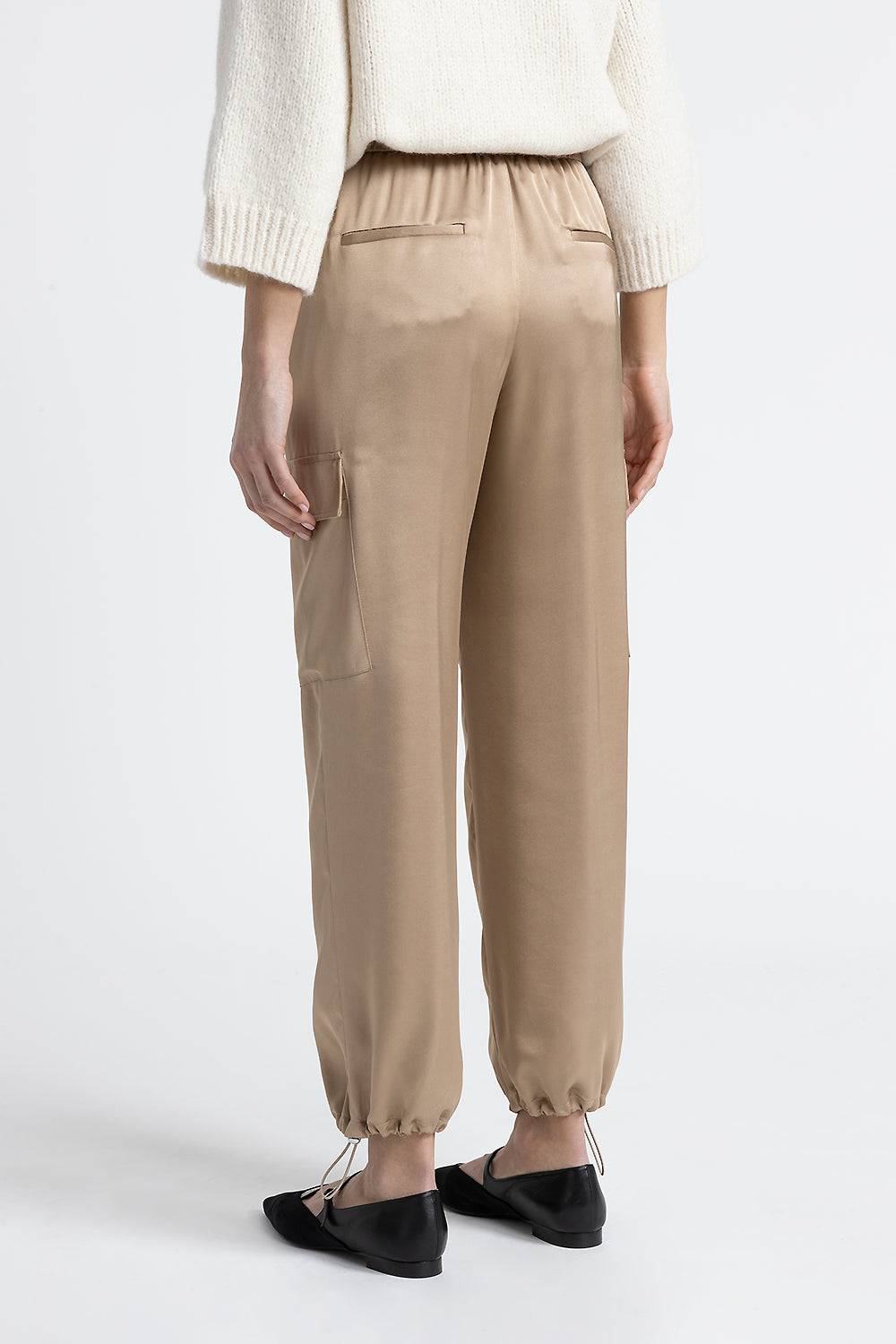 Peserico Pantalone cargo baggy in raso di viscosa Negozi Online