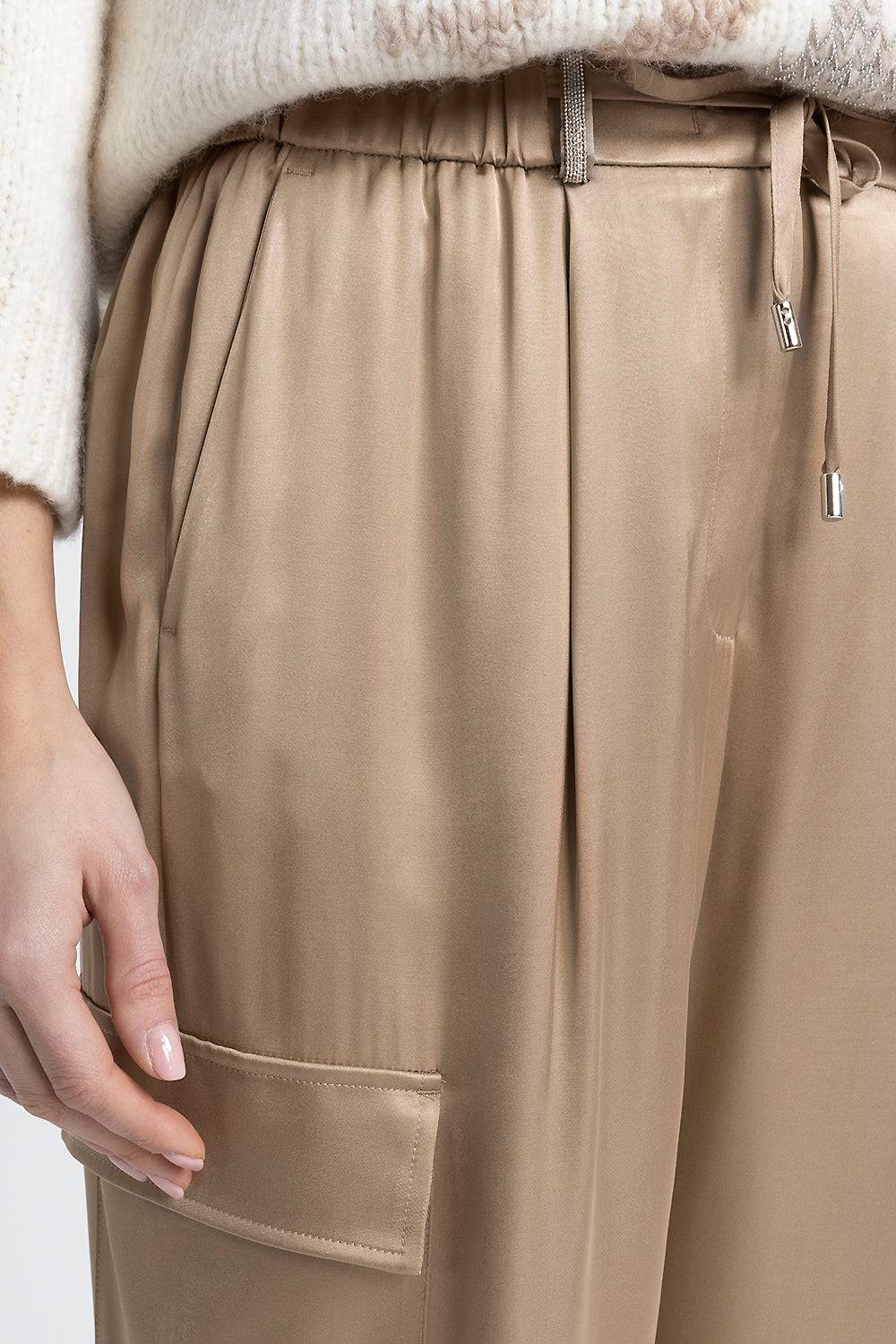 Peserico Pantalone cargo baggy in raso di viscosa Negozi Online