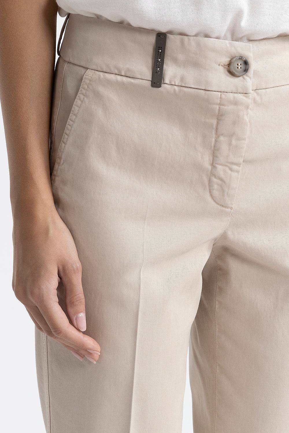 Peserico Pantalone a sigaretta in gabardina mano pesca Shopping Online