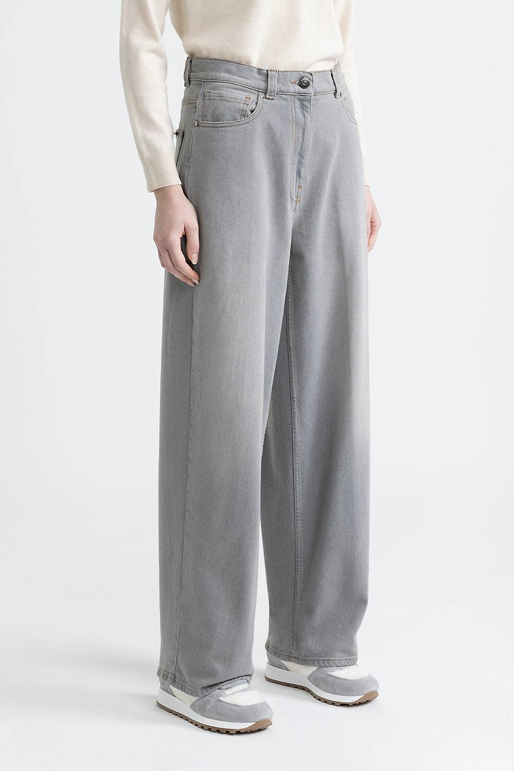Peserico Pantalone baggy over in denim Prezzo Ridotto