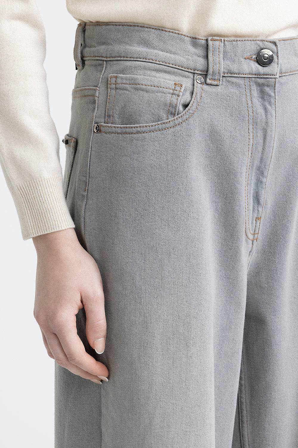 Peserico Pantalone baggy over in denim Prezzo Ridotto
