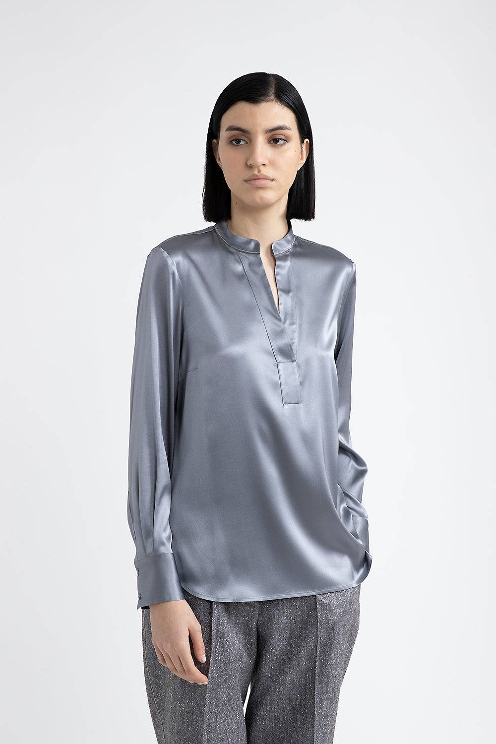 Peserico Camicia in raso di seta lucido Qualità