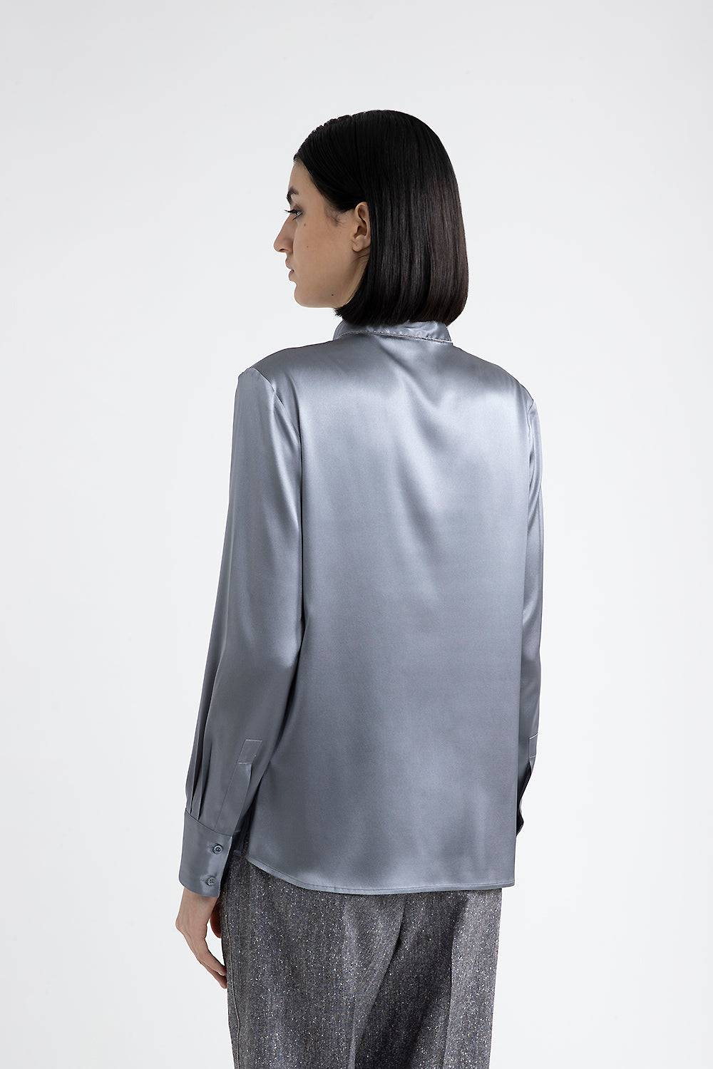Peserico Camicia in raso di seta lucido Qualità