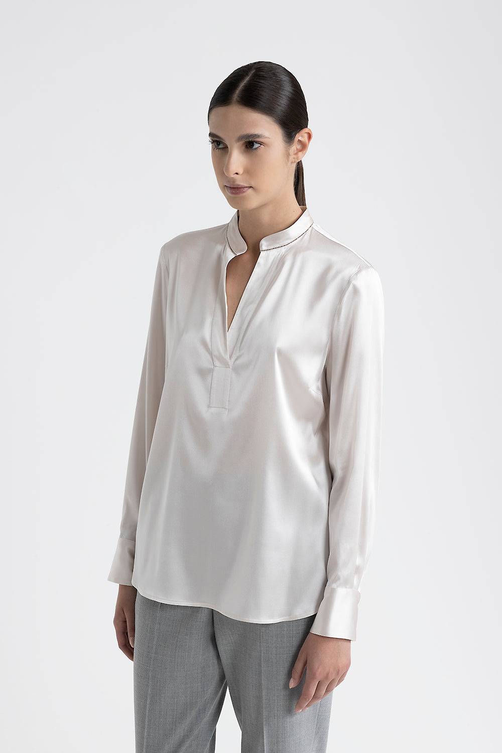 Peserico Camicia in raso di seta lucido Vendita