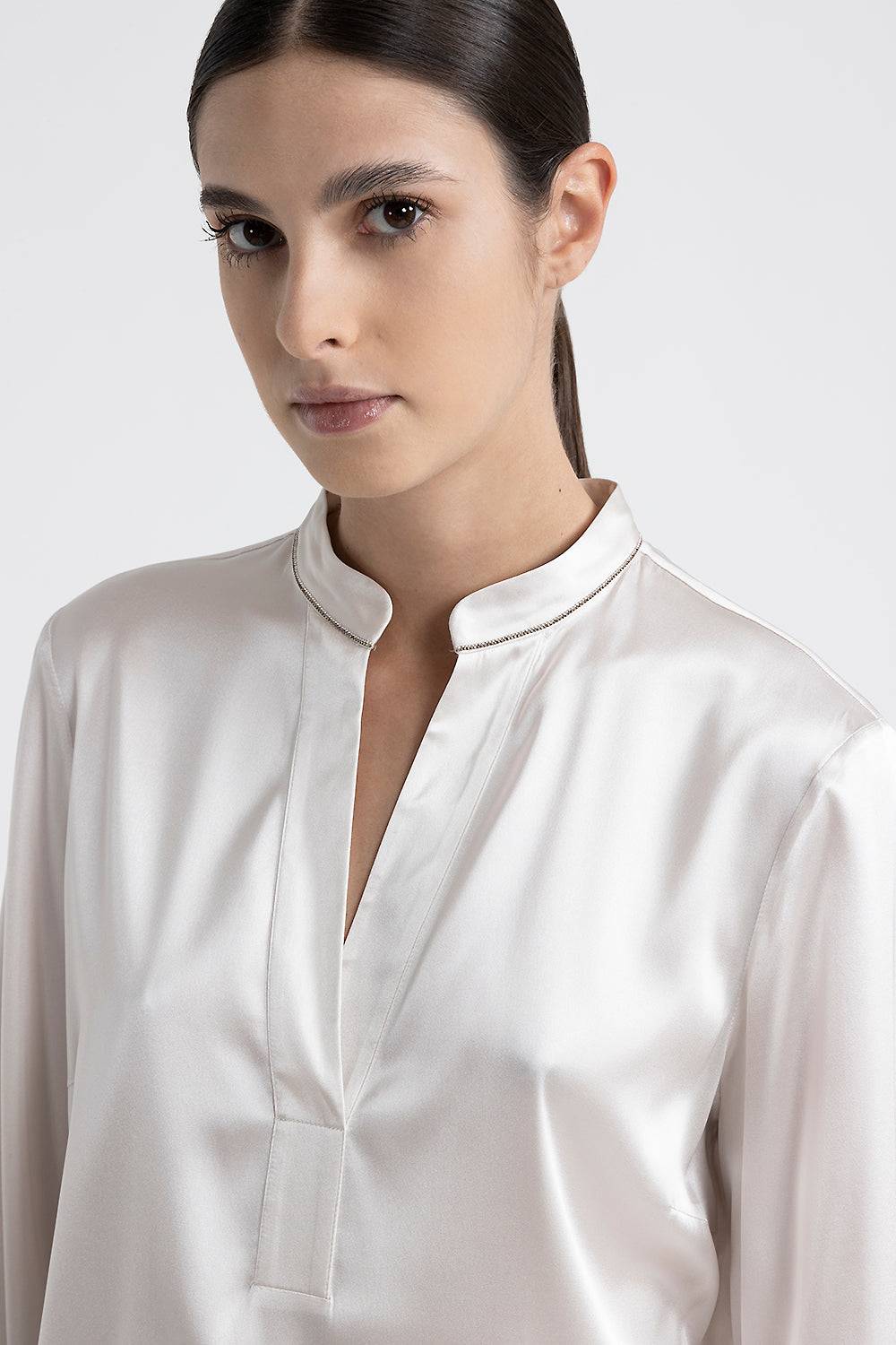 Peserico Camicia in raso di seta lucido Vendita