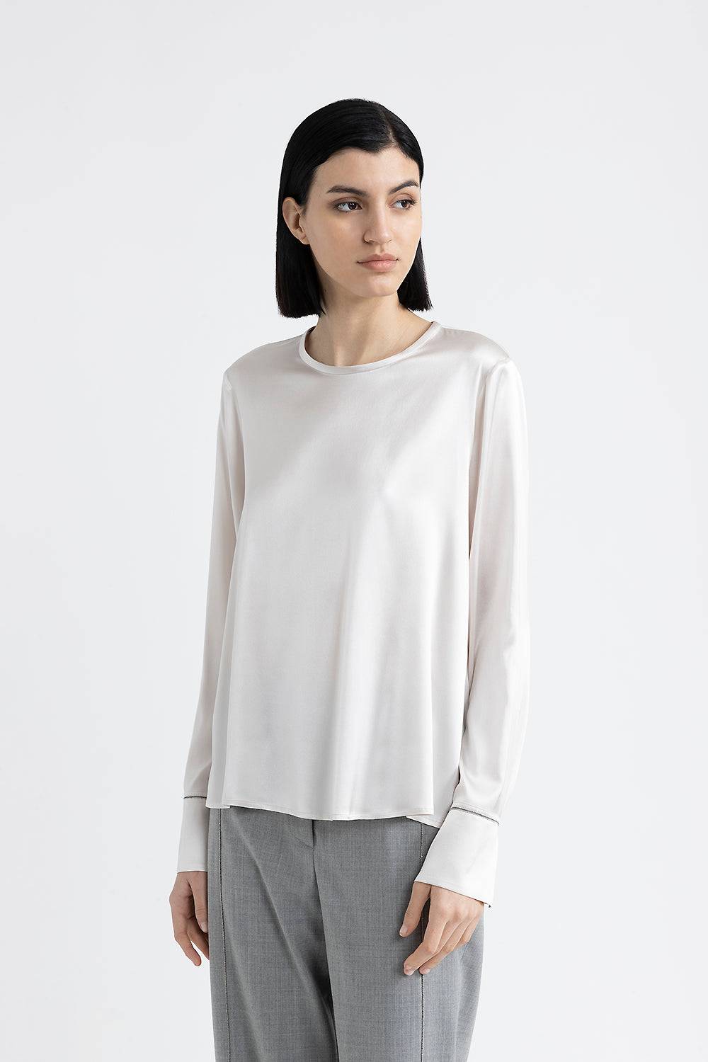 Peserico Camicia in raso di seta con Punto Luce Spedizione Gratuita