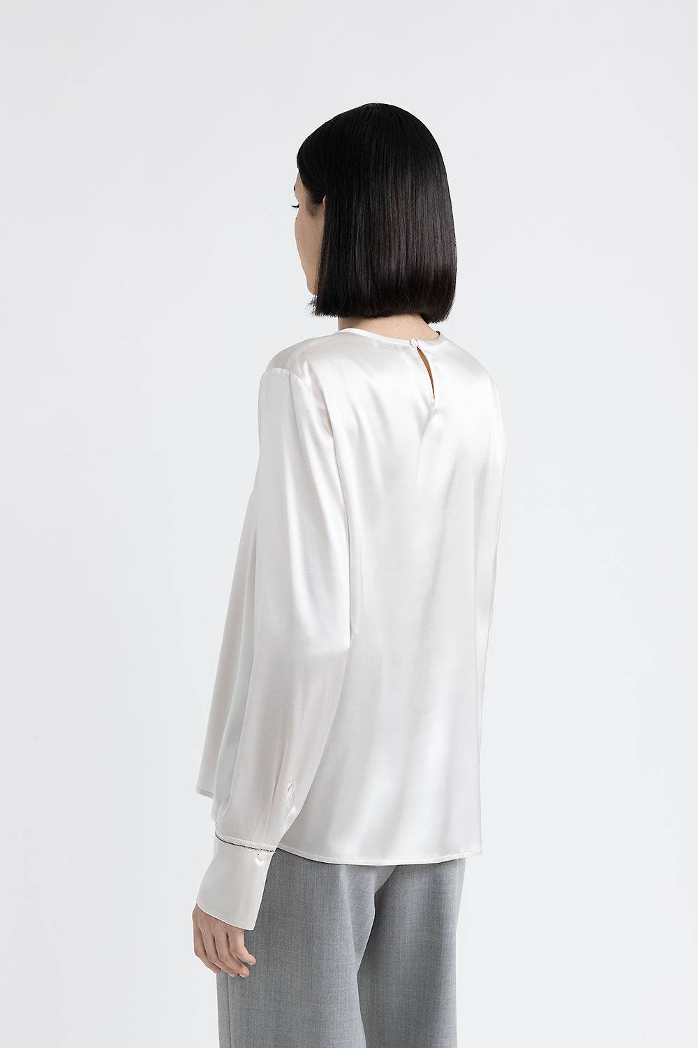 Peserico Camicia in raso di seta con Punto Luce Spedizione Gratuita