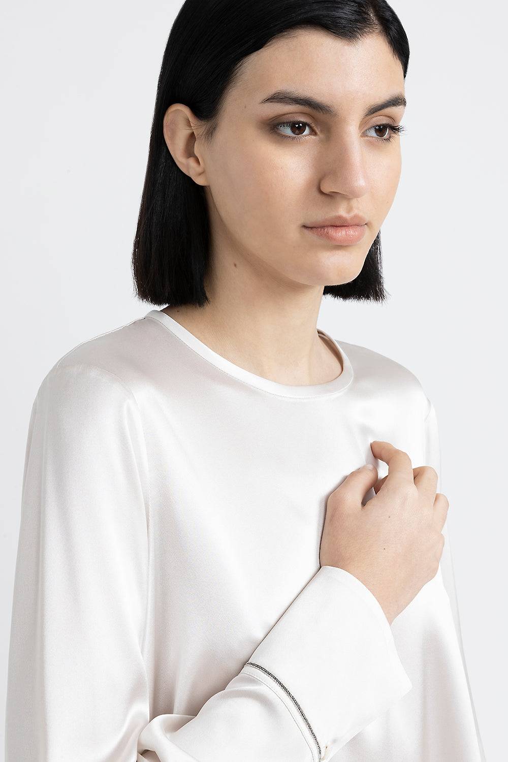 Peserico Camicia in raso di seta con Punto Luce Spedizione Gratuita