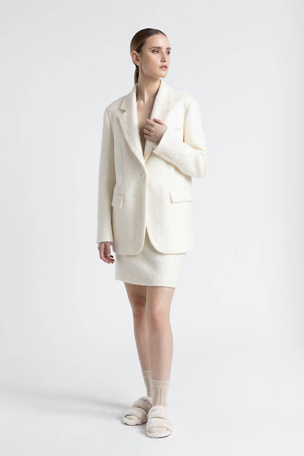Peserico Minigonna a pelo lungo di lana e mohair Flash Sale