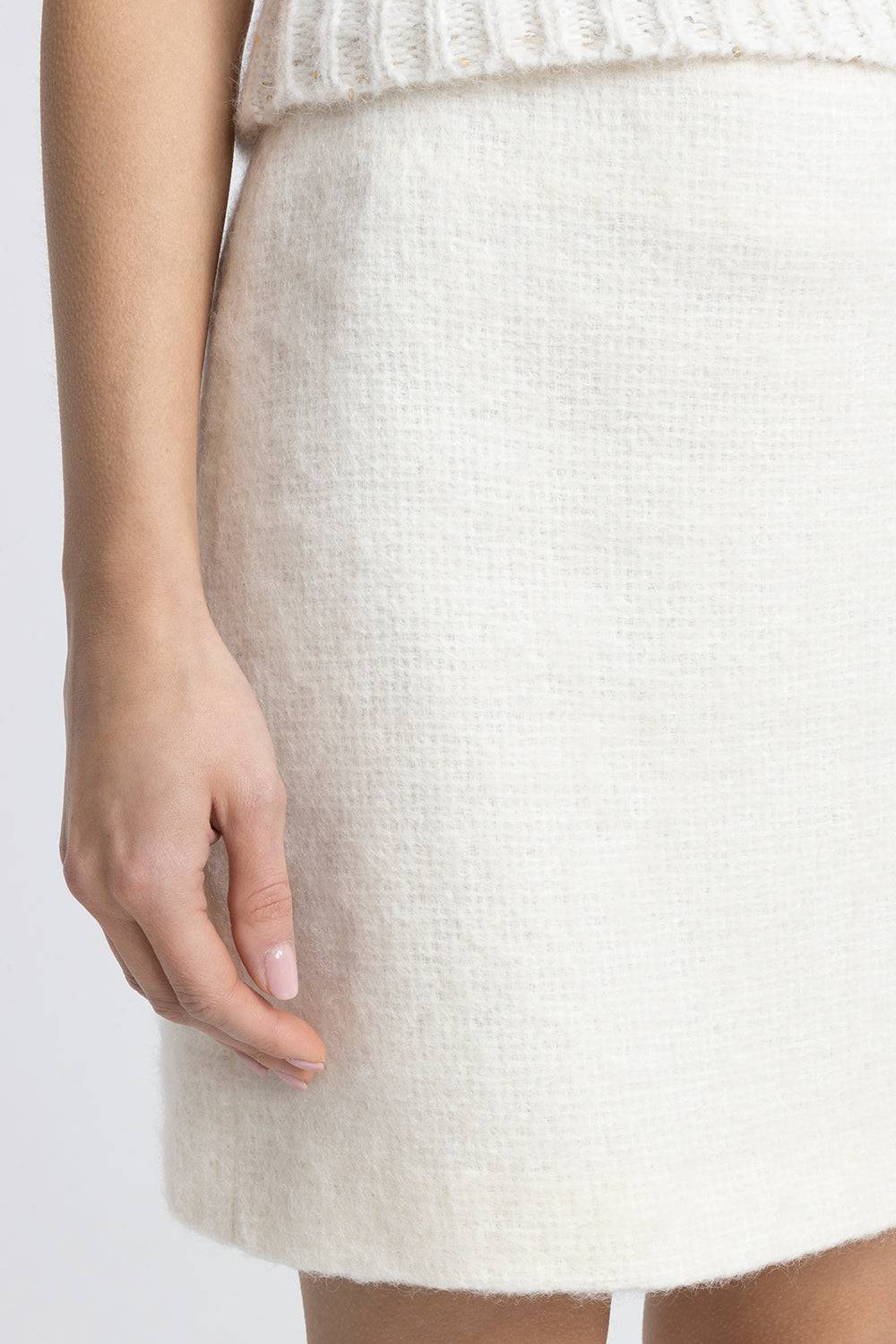 Peserico Minigonna a pelo lungo di lana e mohair Flash Sale