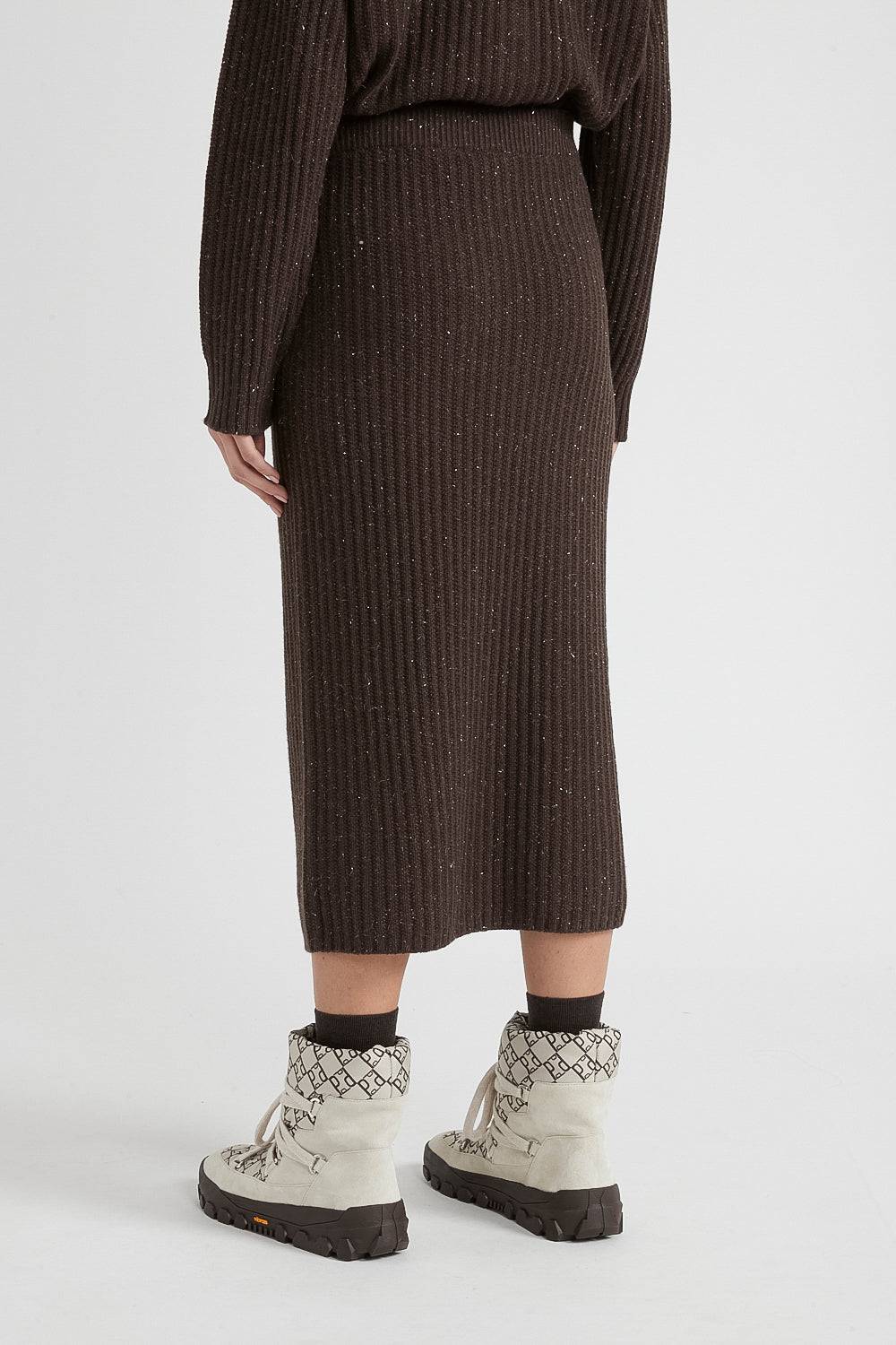 Peserico Gonna midi in lana, seta, cashmere e lurex Sconto