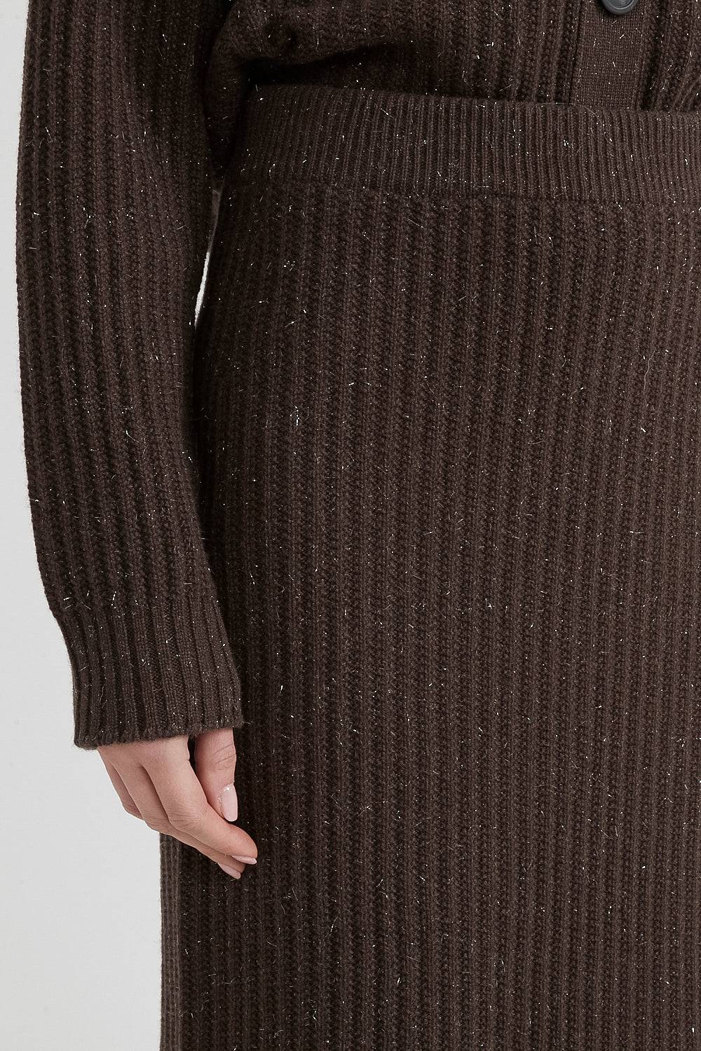 Peserico Gonna midi in lana, seta, cashmere e lurex Sconto