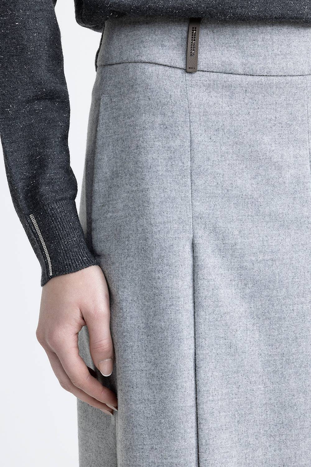 Peserico Gonna pantalone in flanella leggera e lana viscosa Offerta
