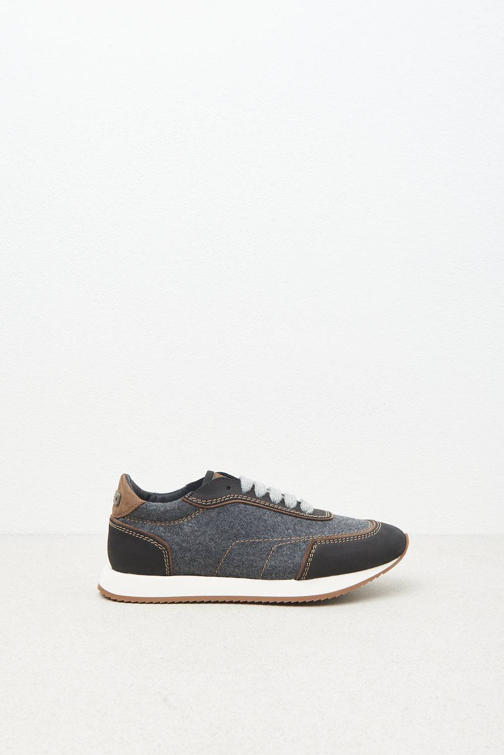 Peserico Sneakers vera pelle con feltro e lana Nuova