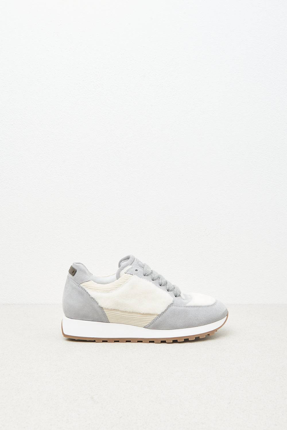 Peserico Sneakers in vera pelle e eco-pelliccia Moda