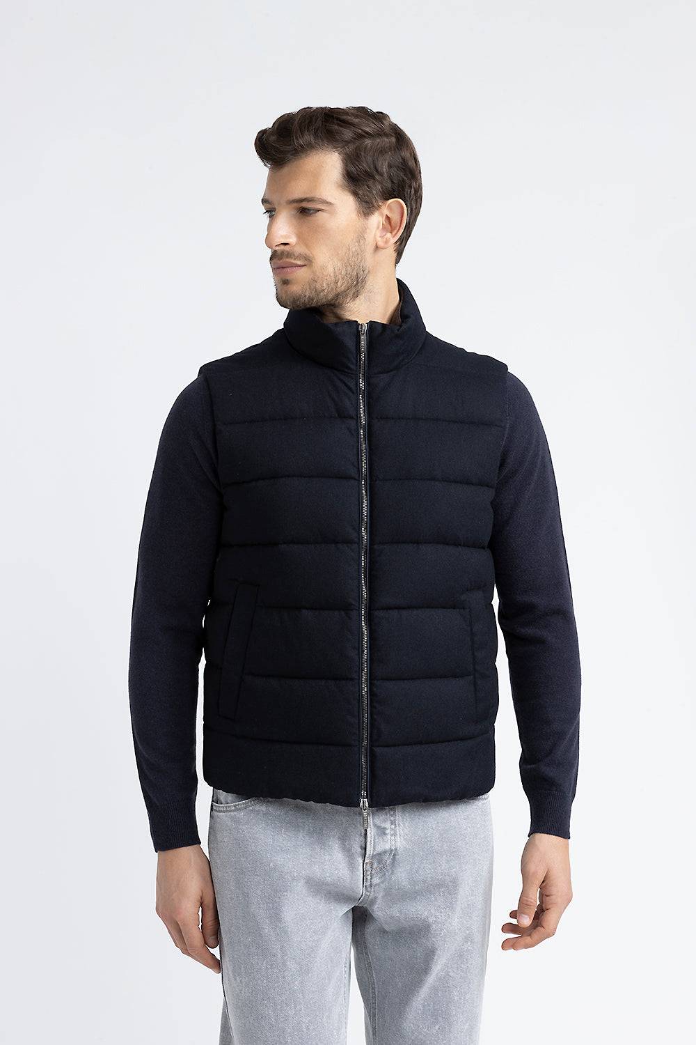 Peserico Piumino d'oca senza maniche in cashmere Convenienza