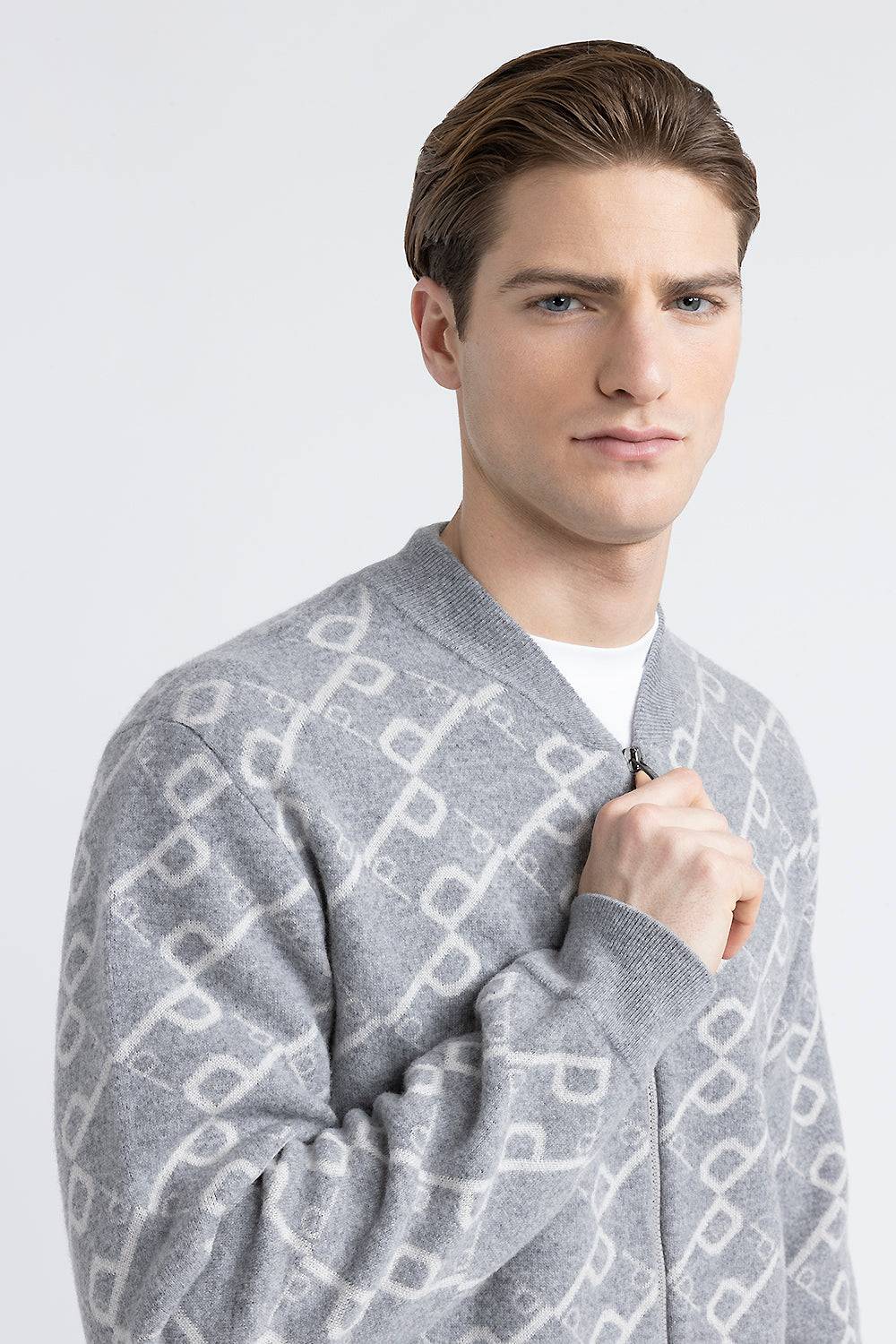 Peserico Felpa bomber in lana merinos extrafine e cashmere In Linea