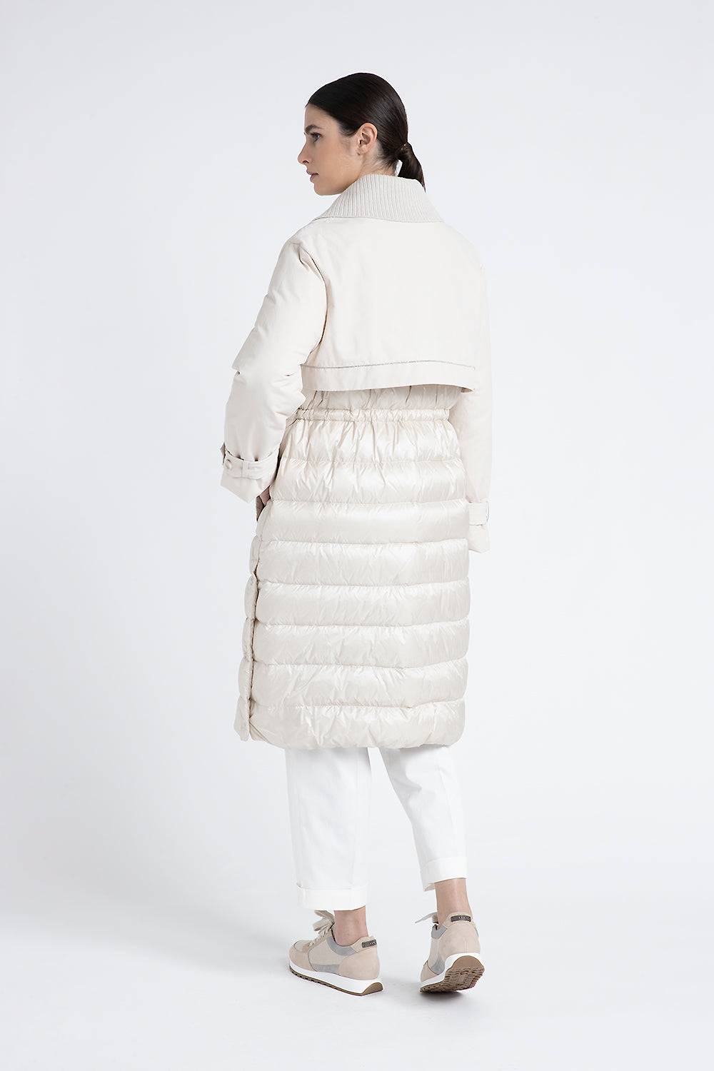 Peserico Trench lungo antigoccia imbottito in piuma Sconto