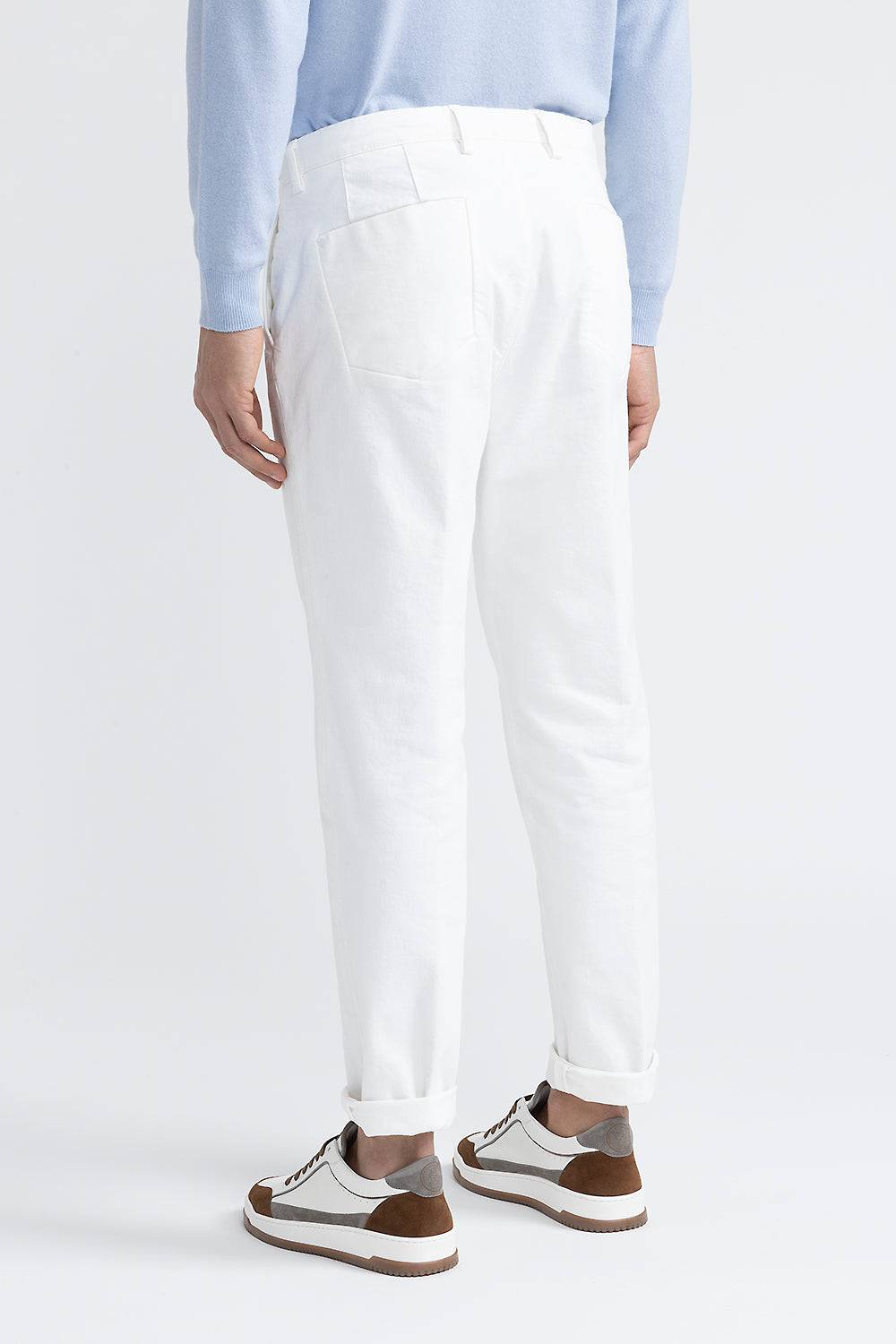 Peserico Pantalone chino in bull denim bianco 2025