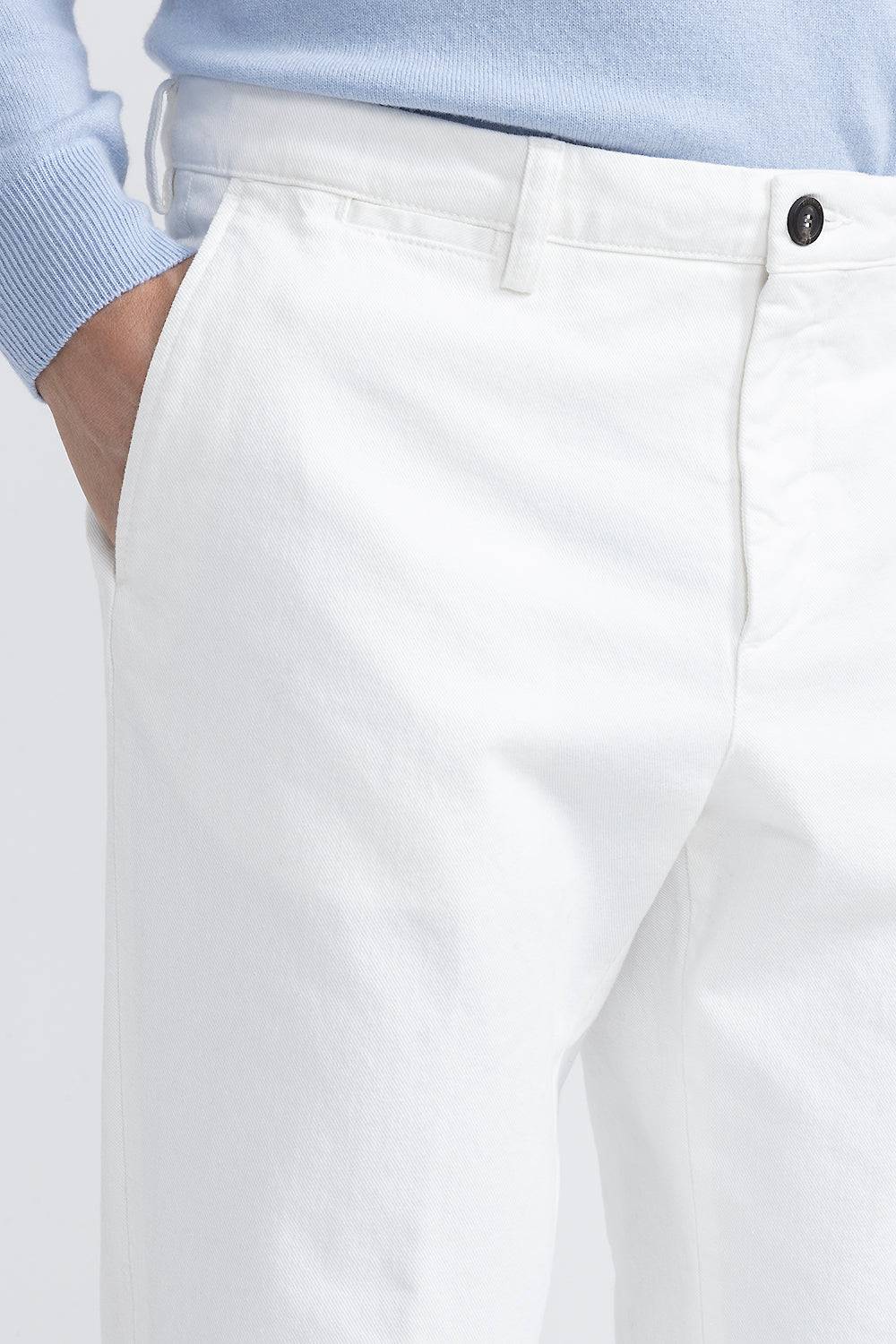 Peserico Pantalone chino in bull denim bianco 2025