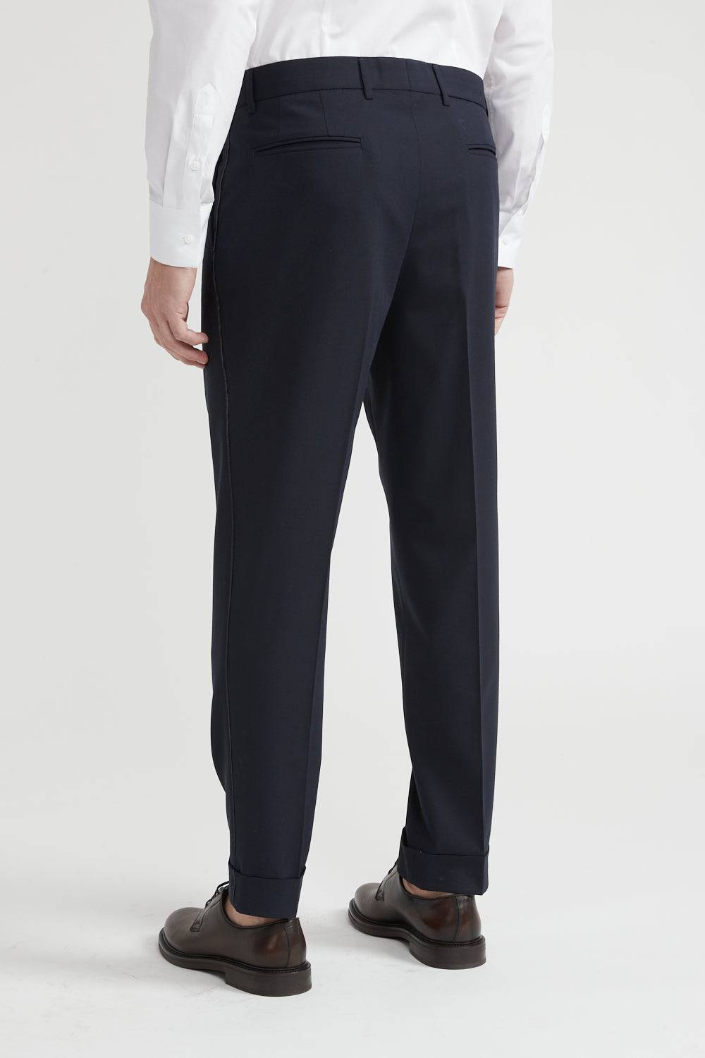 Peserico Pantalone classico in lana tecnica con raso di seta In Linea