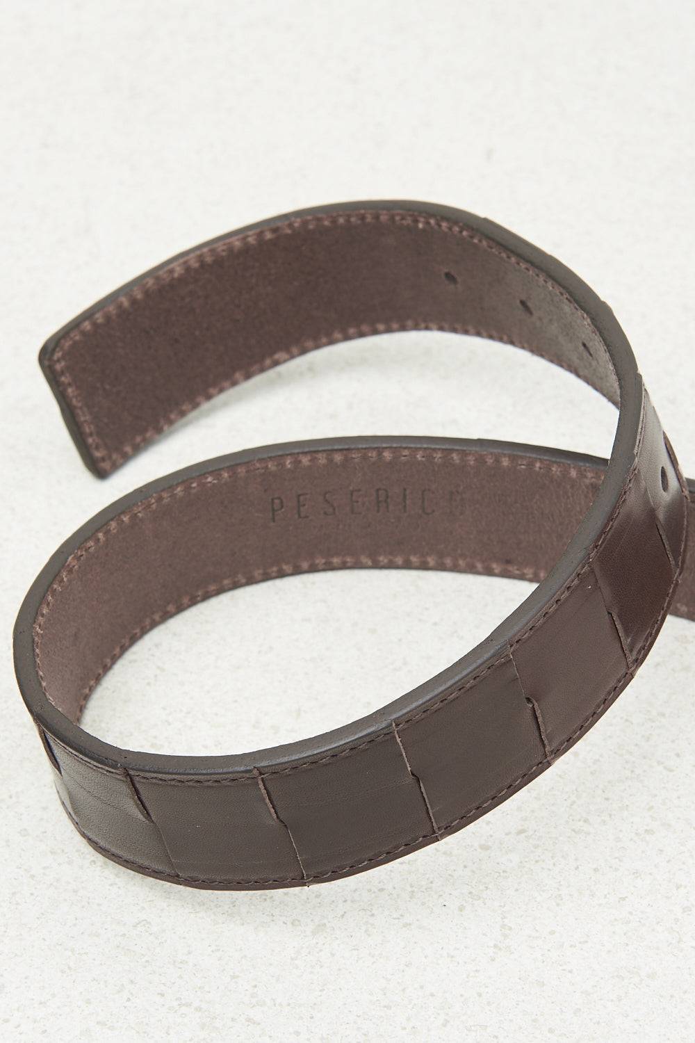 Peserico Cintura in vera pelle intrecciata Presa