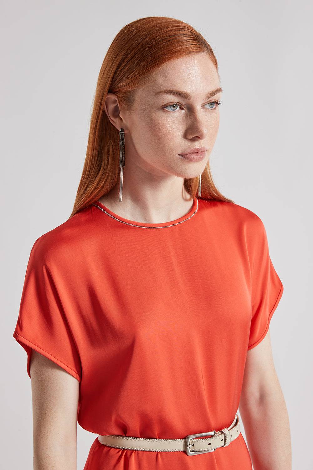 Peserico Abito lungo in satin di viscosa Outlet