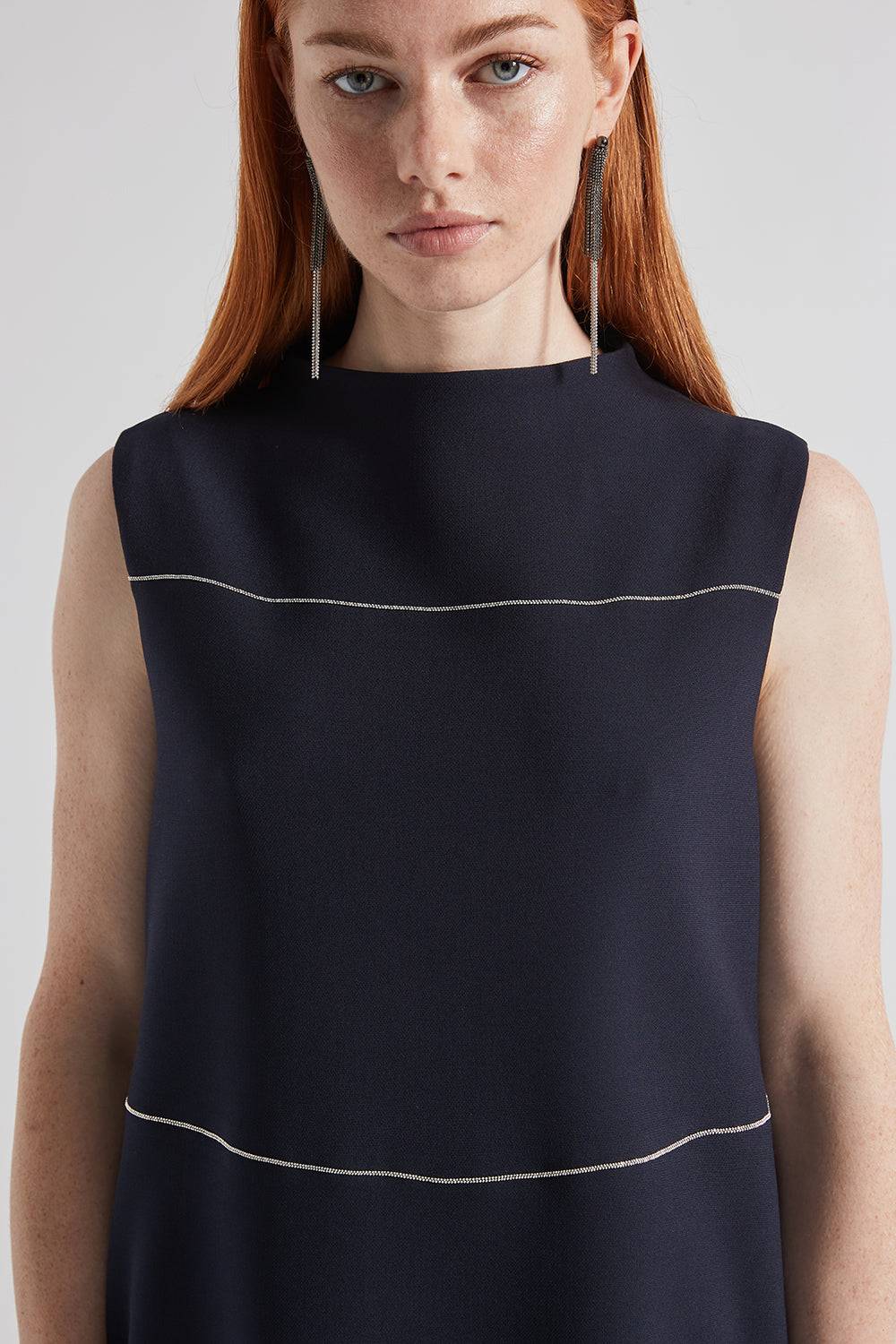Peserico Abito midi a trapezio con Punto Luce Offerte