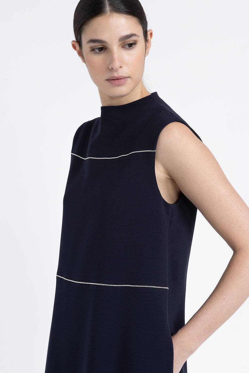 Peserico Abito midi a trapezio con Punto Luce Offerte
