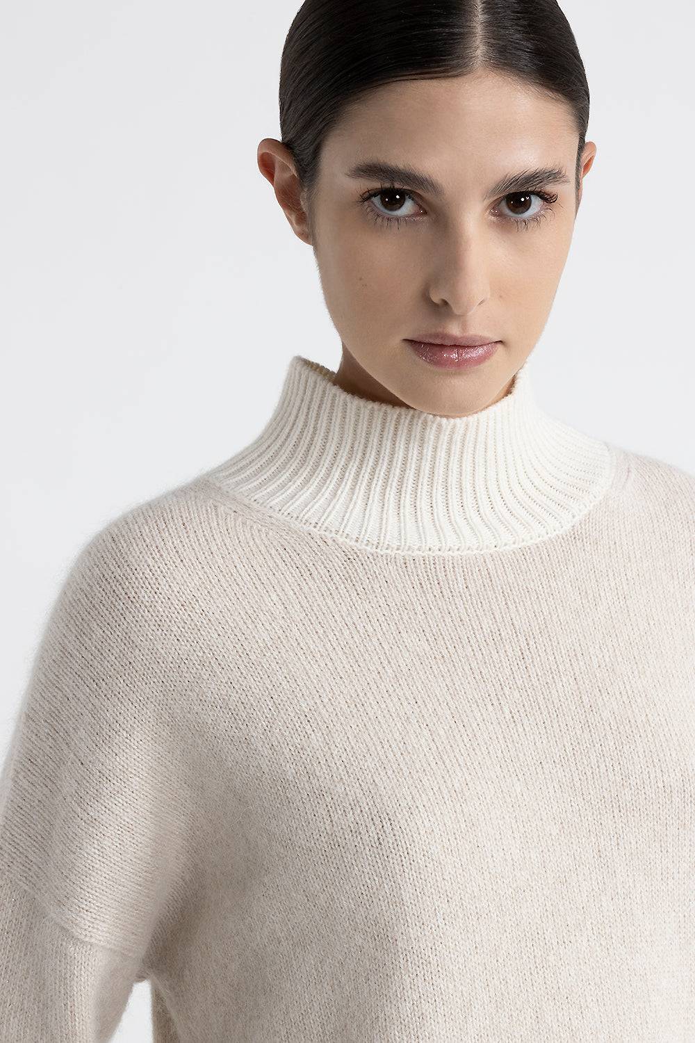 Peserico Maglia collo alto in lana, cashmere e alpaca Italia
