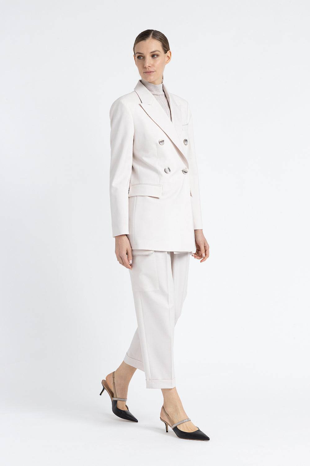 Peserico Blazer doppiopetto in twill di lana tecnica Pezzi Unici