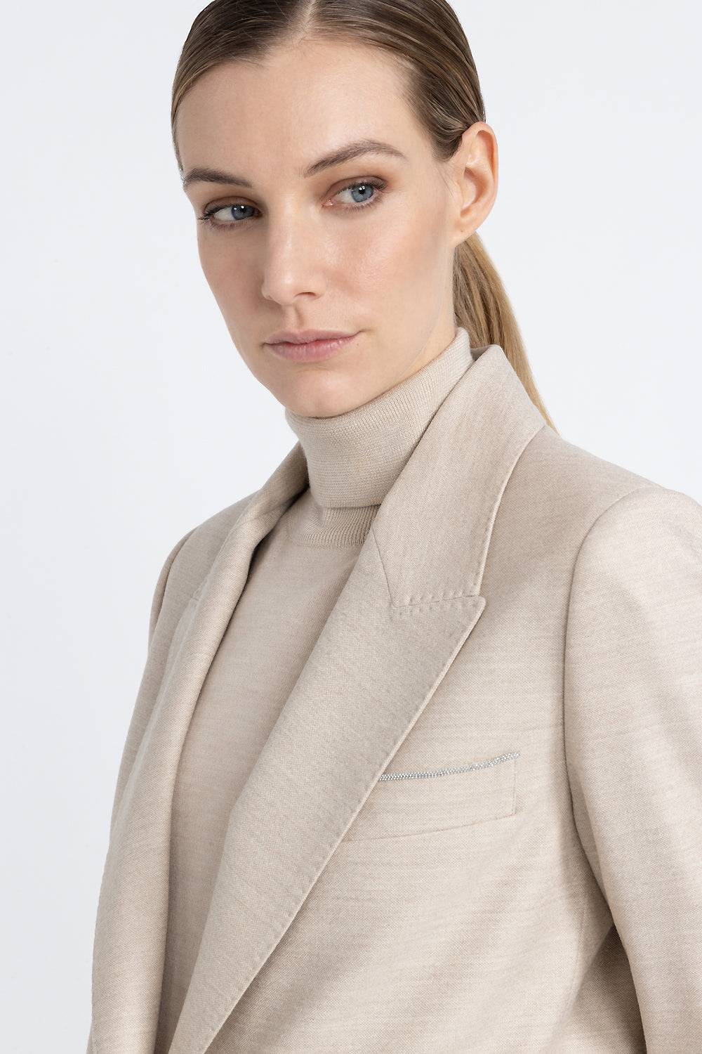 Peserico Blazer monopetto in lana jaspé comfort Loro Piana 50% di sconto con spedizione gratuita