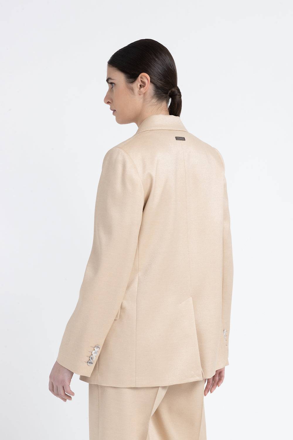 Peserico Blazer monopetto in flanella jaspé di lana e viscosa lucida Negozi Online