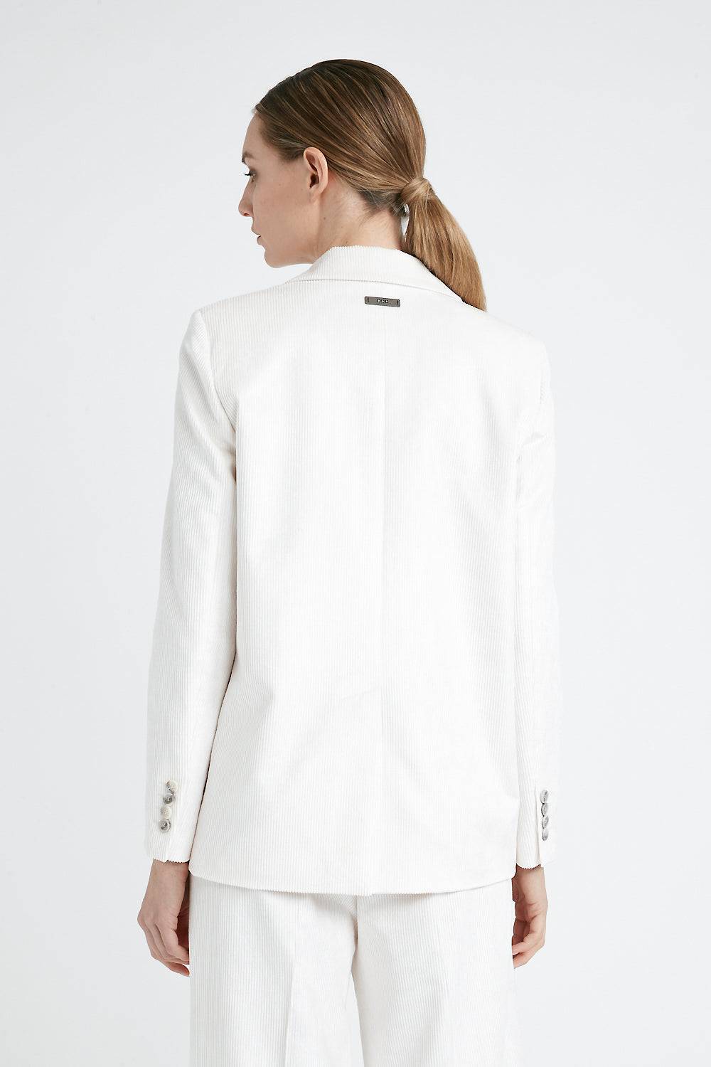 Peserico Blazer monopetto in velluto 1000 righe di cotone e viscosa Consegna Veloce