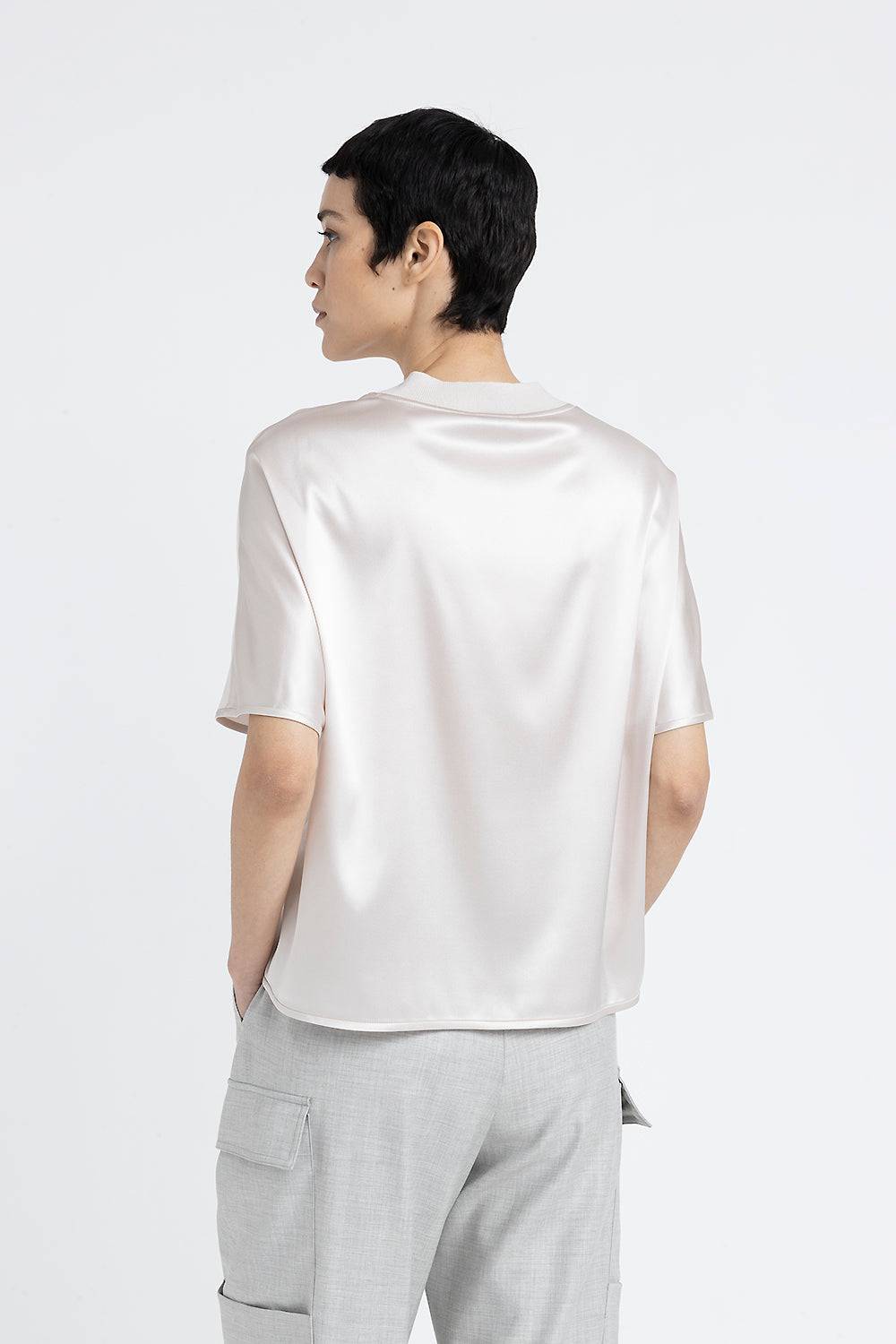 Peserico T-shirt girocollo in raso di seta Fino Al -60%