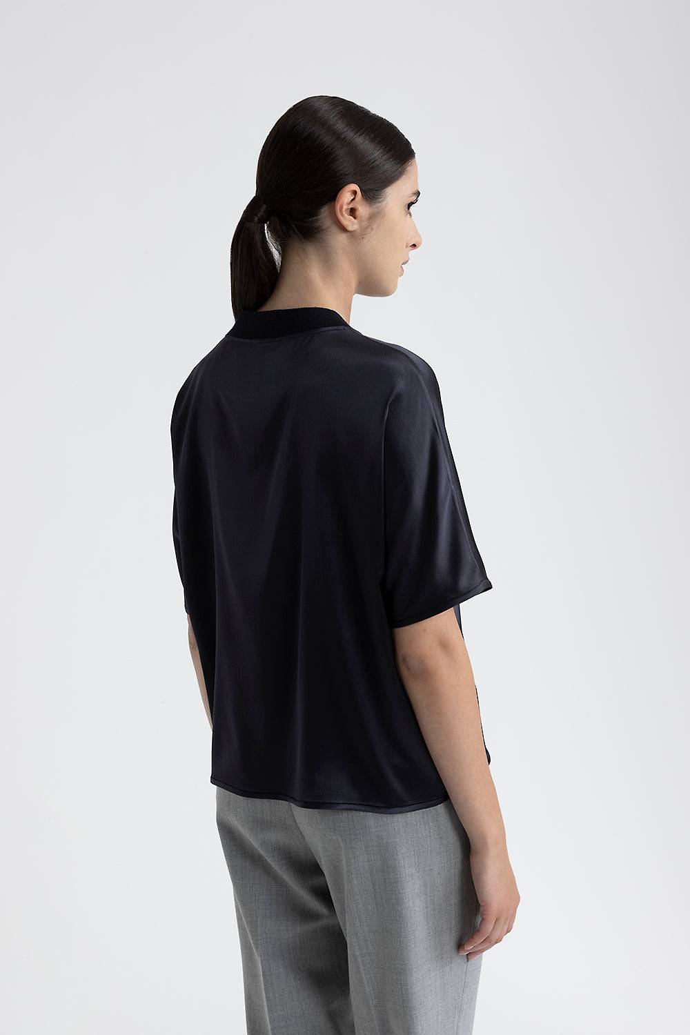 Peserico T-shirt girocollo in raso di seta Shopping Online