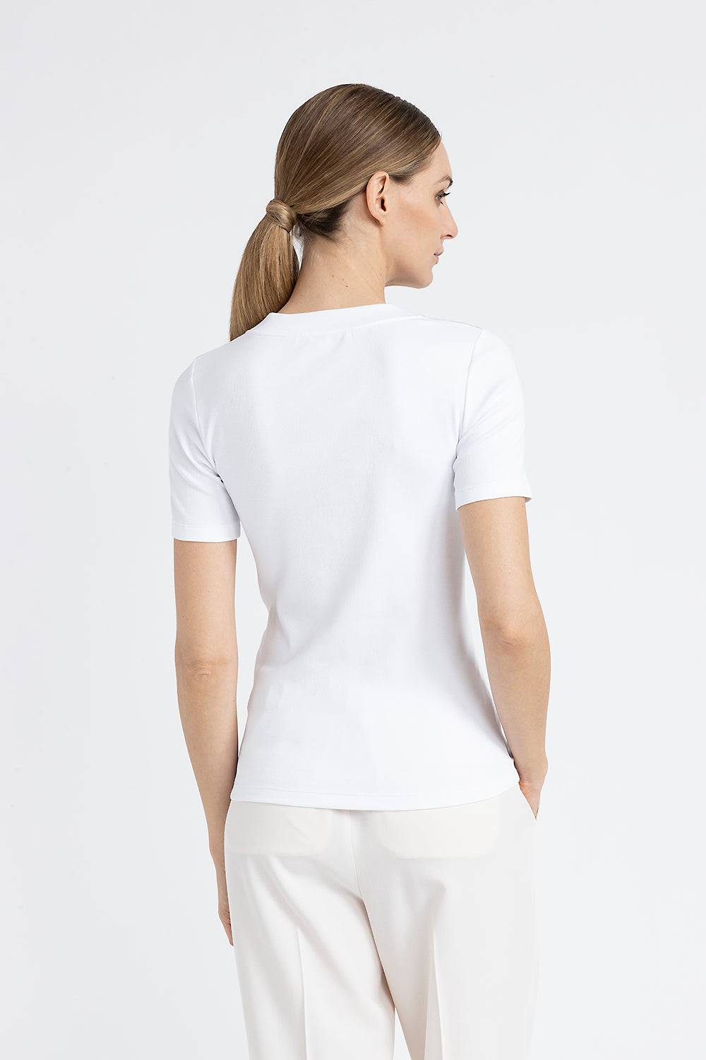 Peserico T-shirt in jersey con scollo a V in seta Affare Del Giorno