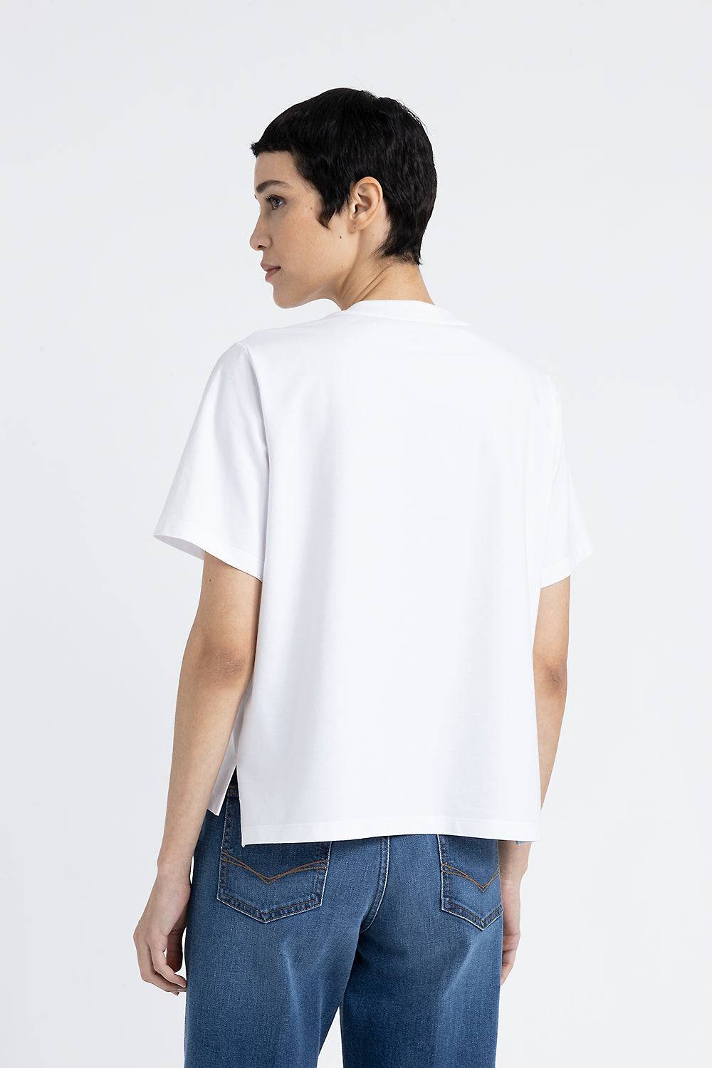 Peserico T-shirt in jersey di cotone con ricamo Prezzo Ridotto