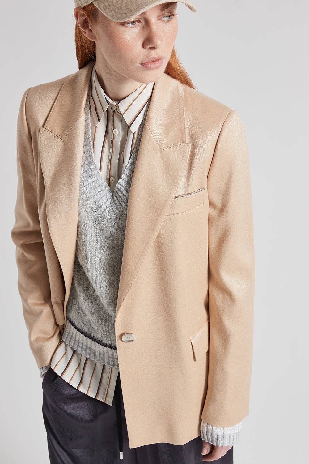 Peserico Camicia a righe in viscosa e seta Outlet
